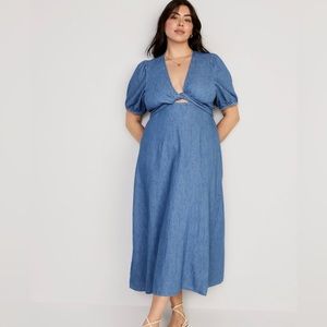 NEW Old Navy Fit & Flare Twist-Front Maxi Dress